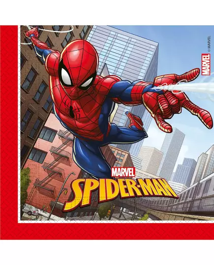 20 Serviettes en papier Spiderman Fighter™ 33 x 33 cm