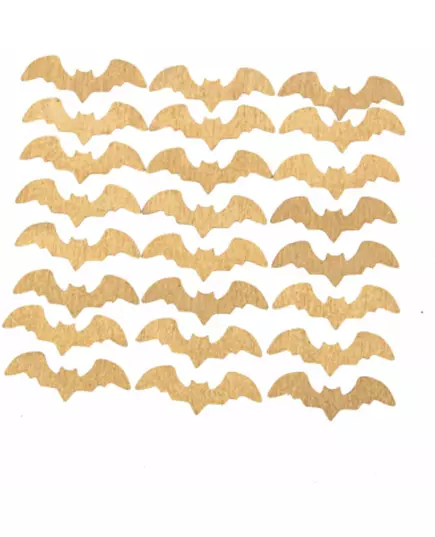 24 Confettis en bois chauve-souris dorées 4 cm