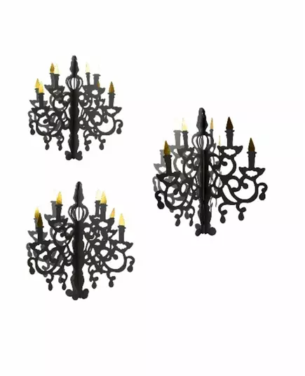 3 Kartonnen hangkandelaars 35, 45 en 55 cm