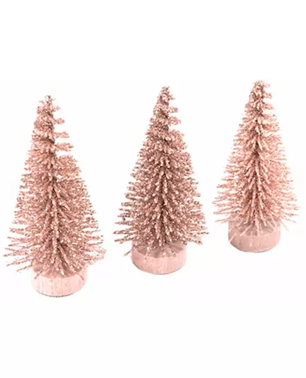 Kleine kunstmatige roségouden bomen 5,5 x 2,5 cm