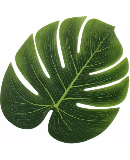 4 Feuilles de Monstera en plastique vert 34 x 29 cm