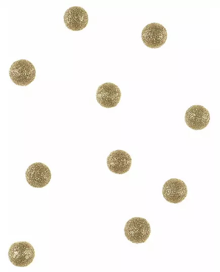 40 boules décoratives à paillettes dorées de 12 mm