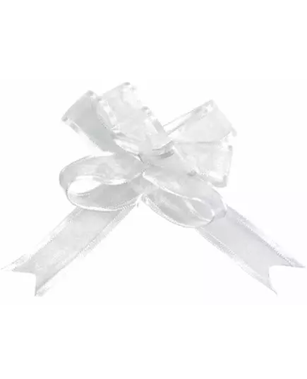 5 Mini witte organdie strikken 16 mm