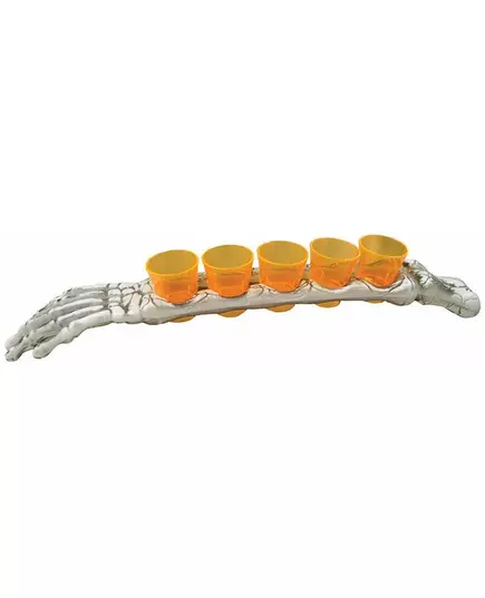 5 shotglaasjes met dienbladarm 48 cm Halloween