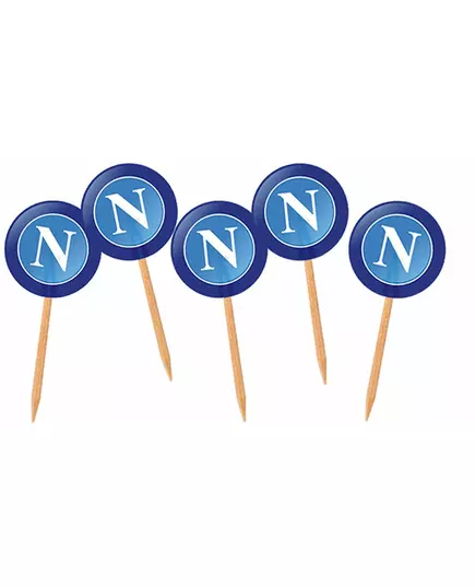 50 blauwe Napoli houten prikkers 3,5 x 6,5 cm