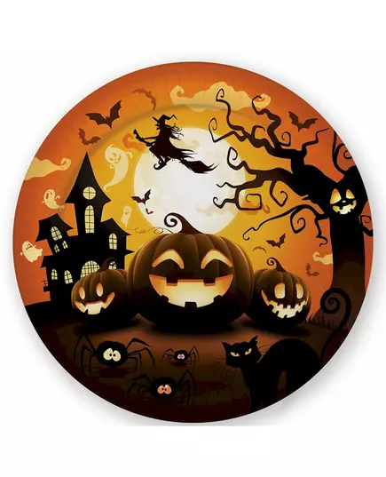 6 kartonnen bordjes pompoen Halloween 23 cm