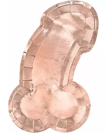 6 Assiettes en carton zizi rose gold 26,5 x 15,5 cm