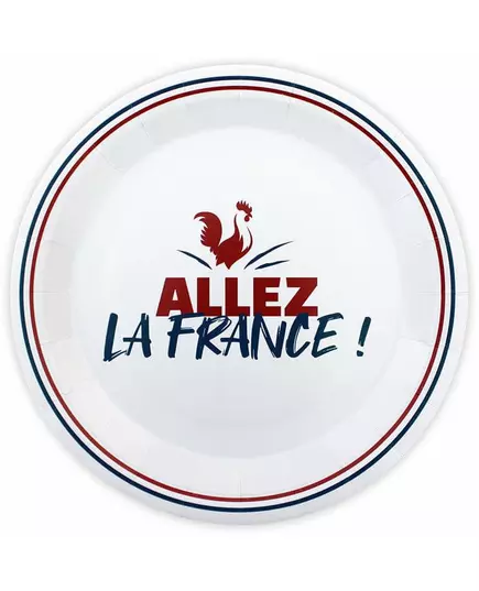 6 Assiettes en carton "Allez la France" 23 cm