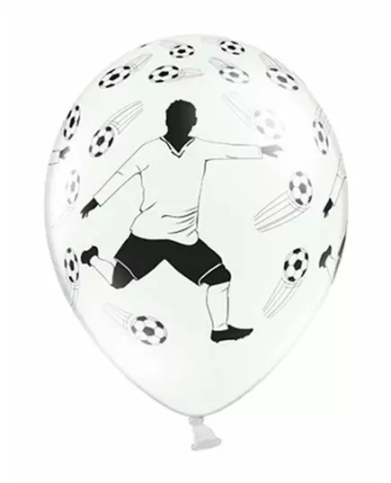 ballons en latex blanc avec un joueur de football et des ballons de 30 cm
