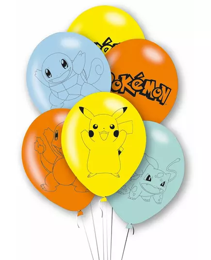 6 Ballons en latex Pokémon Pikachu