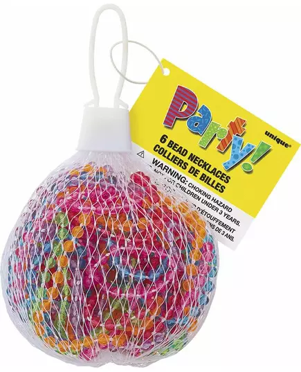 6 colliers de perles en plastique aléatoires