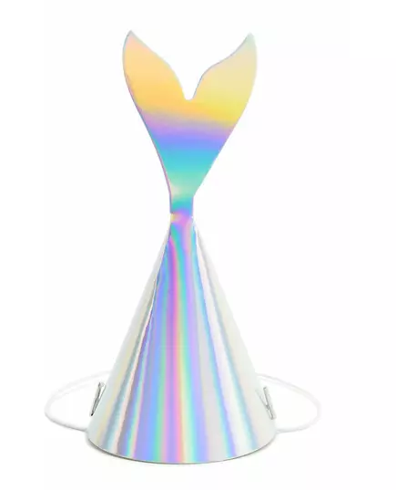 6 holografische zeemeermin staart feesthoedjes