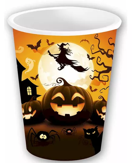 6 kartonnen bekers pompoen Halloween 240 ml