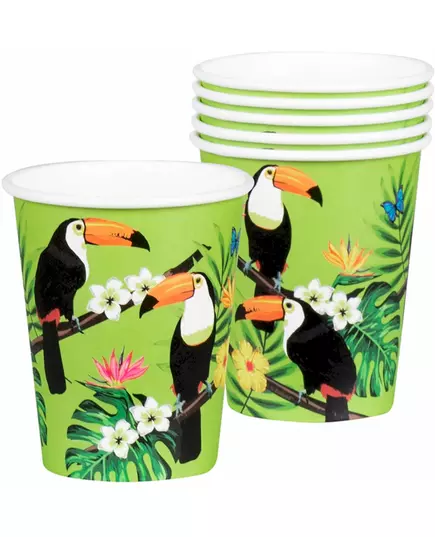 10 Gobelets en carton toucan verts 21 cl