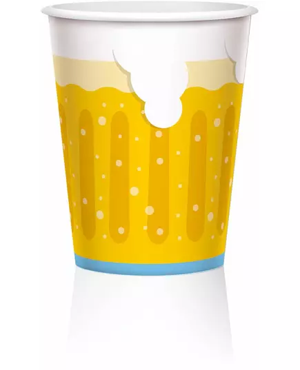 6 grote kartonnen bierpul bekers