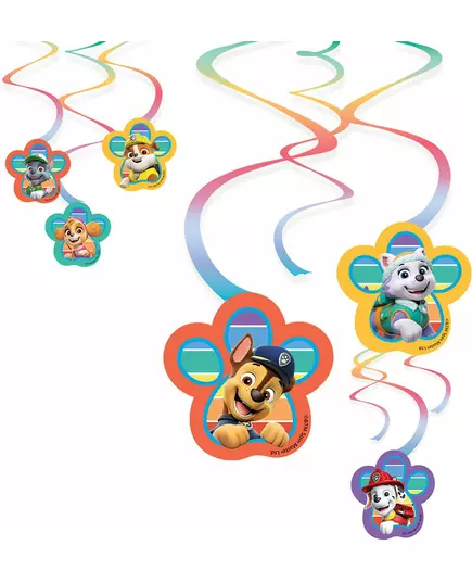6 papieren spiralen PAW Patrol™ 60 cm