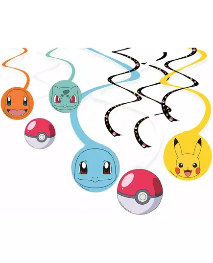 6 Pokémon Pikachu™ spiraalophangingen