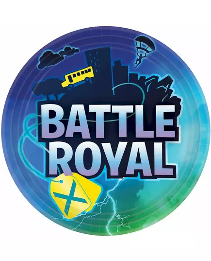 8 Assiettes en carton battle royale 23 cm