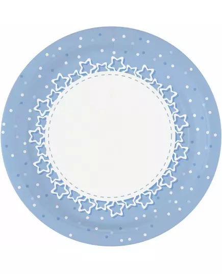 Blauwe ster papieren bordjes 23 cm