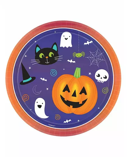8 Assiettes en carton Halloween Friends 23 cm