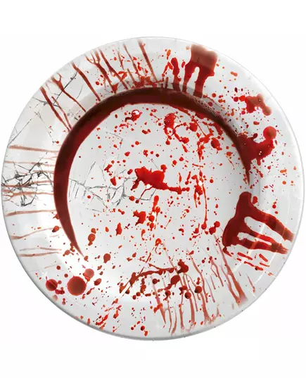 6 Assiettes en carton Halloween ensanglanté 23 cm