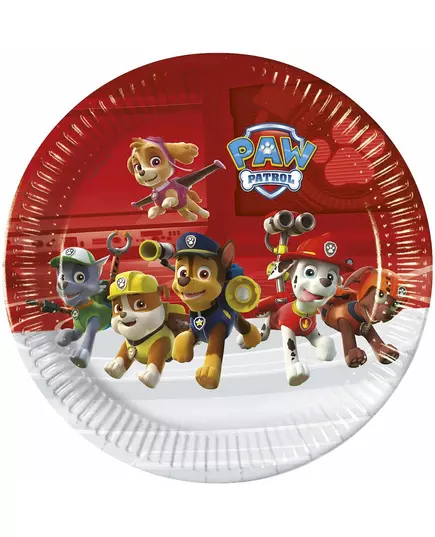 8 Assiettes en carton Pat' Patrouille prêt pour l'action™ 23 cm