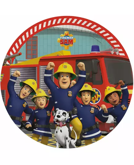 8 kartonnen borden Sam de Brandweerman™ 23 cm
