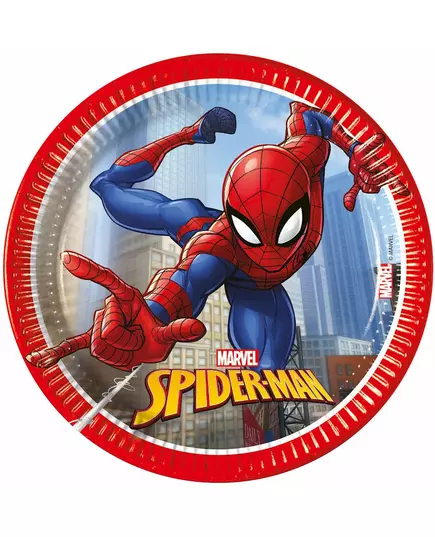 8 Assiettes en carton Spiderman Fighter™ 20 cm