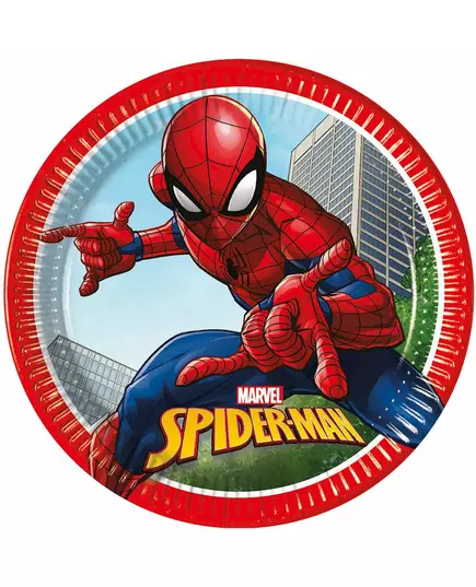 8 Assiettes en carton Spiderman Fighter™ 23 cm