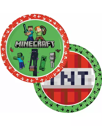 8 Minecraft™ papieren borden 23 cm