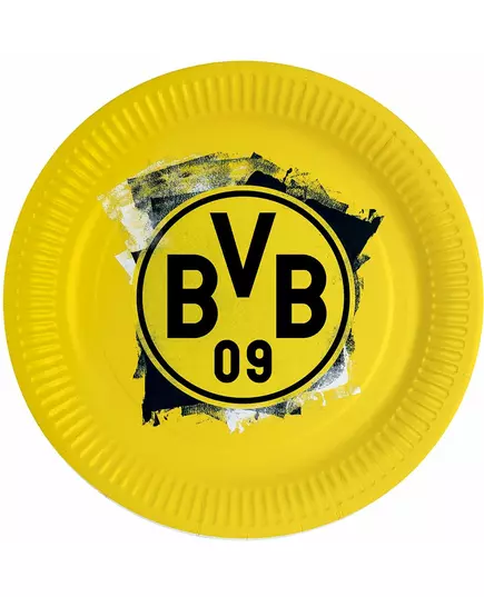 8 Assiettes rondes en carton Borussia Dortmund 23 cm