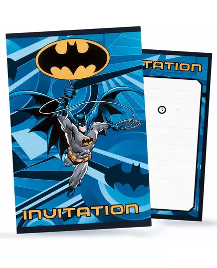 8 Cartes d'invitation avec enveloppes Batman™ 10x16cm