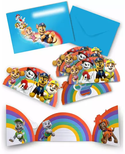 8 cartes d'invitation et enveloppes papier Pat' Patrouille™