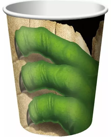 8 Gobelets en carton Anniversaire Dinosaures 266 ml