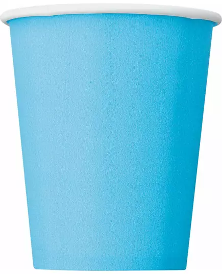 8 pastelblauwe kartonnen bekers 270 ml