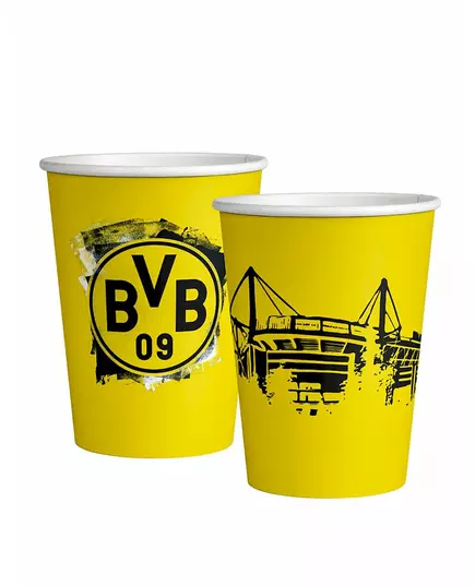 8 Gobelets en carton Borussia Dortmund 250 ml