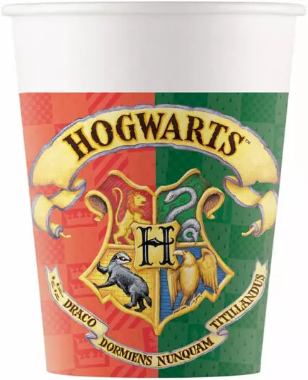8 Harry Potter kartonnen bekers van 200 ml