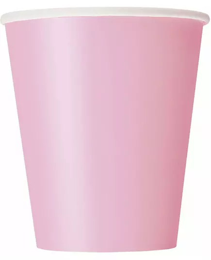 8 lichtroze kartonnen bekers 210 ml
