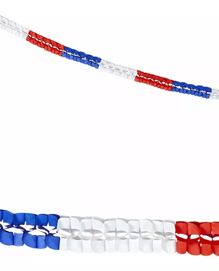 2 Guirlandes papier tricolore supporter France 3 m