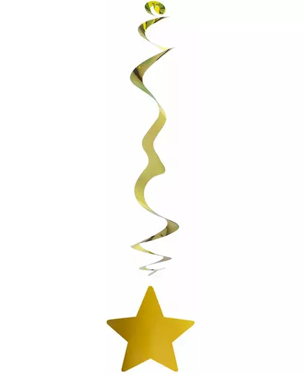 6 goudkleurige metallic ster decoraties
