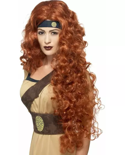 Perruque reine guerrière auburn femme