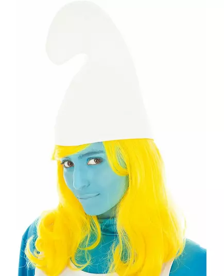 Gele Smurfin™ pruik voor volwassenen