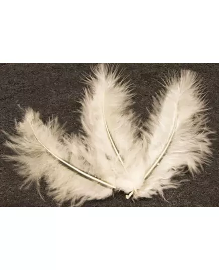 20 Ivoorkleurige decoratieve veren 5,5 cm