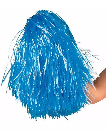 Pompon bleu métallique