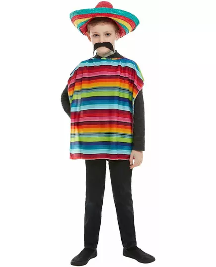 Mexicaanse poncho en sombrero voor kinderen