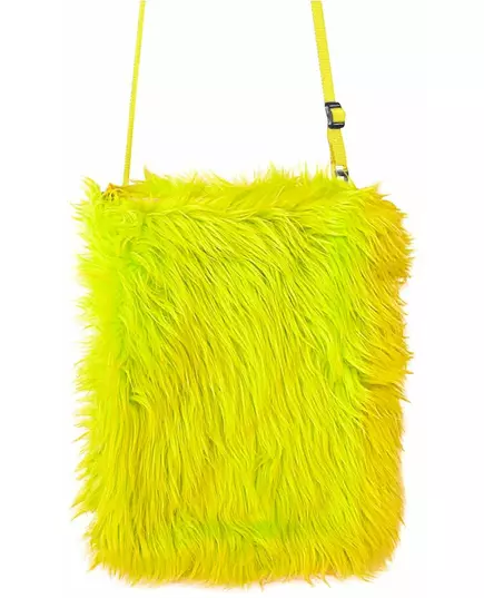 Sac en peluche jaune fluo