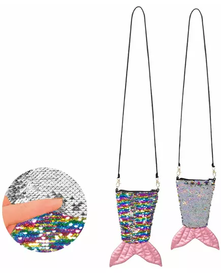 Sac queue de sirène avec zip paillettes arc-en-ciel et argent réversibles adulte