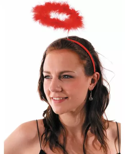 Serre-tête auréole d'ange rouge adulte