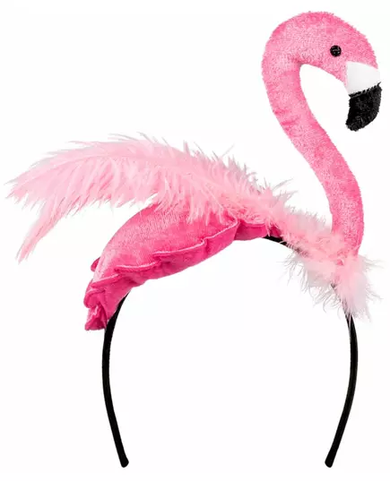 Serre-tête flamant rose plume rose adulte