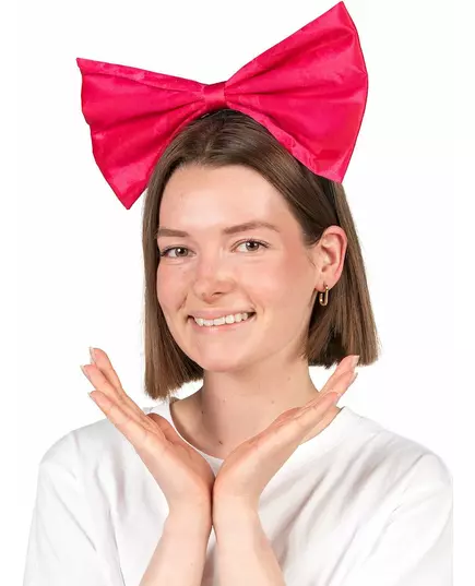Grote neonroze strikhoofdband voor volwassenen